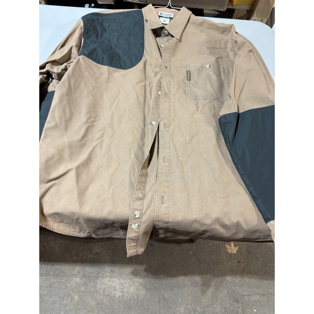 Columbia Briarshun Shooting Shirt Mens XXL Tan Button Up Long Sleeve Heavyweight